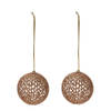 Kerstboomversiering gouden draad kerstballen met glitters 9 cm - Kerstbal