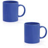 2x Blauwe drinkbekers/mokken blauw 370 ml - Bekers