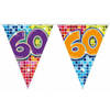3x Mini vlaggetjeslijn slingers verjaardag versiering 60 jaar - Vlaggenlijnen