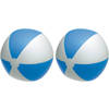 2x Waterspeelgoed blauw/witte strandballen 28 cm - Strandballen