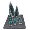 Kerstdorp onderdelen miniatuur set van 16x mini boompjes - Kerstdorpen