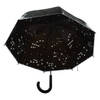 Paraplu zwart met transparante sterrenhemel 81 cm - Paraplu's