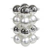 16x Glazen kerstballen mat en glans zilver 8 cm - Kerstbal