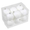 Bellatio decorations Kerstballen - 12 st - sneeuw effect - wit - 8 cm - Kerstbal