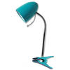 LED Klemlamp - Aigi Wony - E27 Fitting - Flexibele Arm - Rond - Glans Blauw