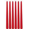 6x Lange kaarsen rood 30 cm 13 branduren dinerkaarsen/tafelkaarsen - Dinerkaarsen