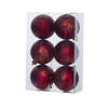 6x Kunststof kerstballen tekst rood 6 cm kerstboom versiering/decoratie - Kerstbal