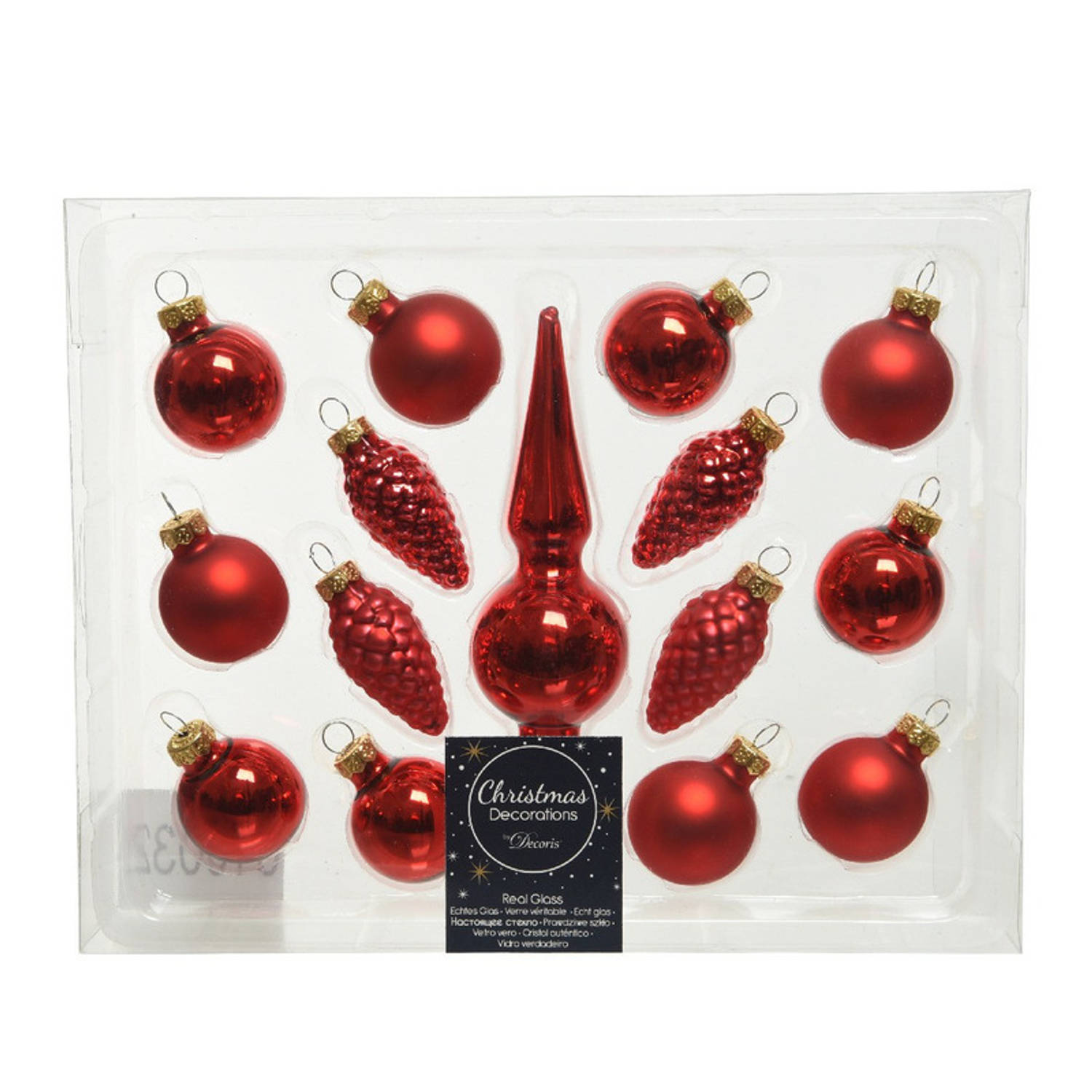 Oneerlijk Vochtig helpen Kerst rode glazen kerstballen 3 cm en piek set voor mini kerstboom 15-dlg -  Kerstbal | Blokker
