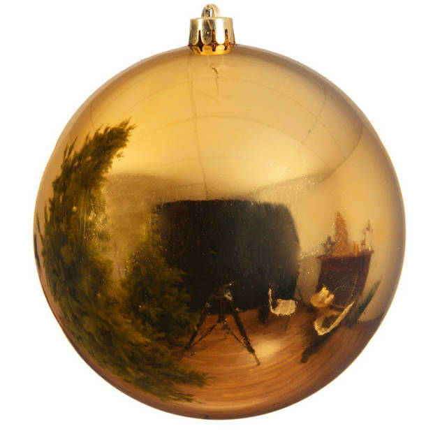 2x Grote raam/deur/kerstboom decoratie gouden kerstballen 25 cm glans - Kerstbal