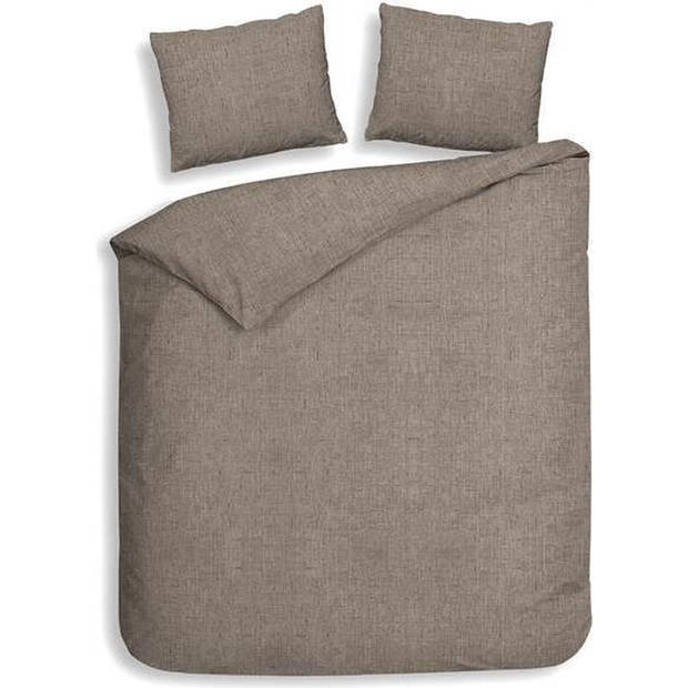 Heckett Lane Dekbedovertrek Flanel Franela - taupe 140x200/220cm