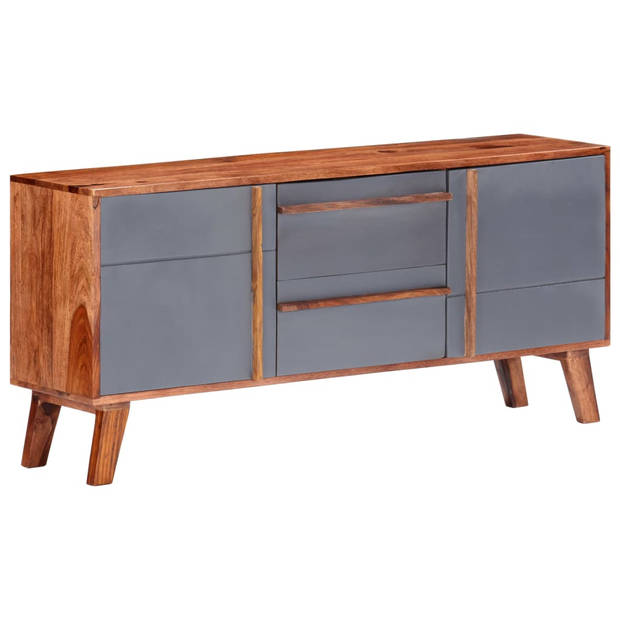 The Living Store Meubels - Sheeshamhouten Dressoir - 120 x 30 x 55 cm - Grijs en Donkerhout