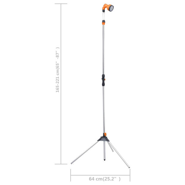 vidaXL Buitendouche met statief 221 cm aluminium