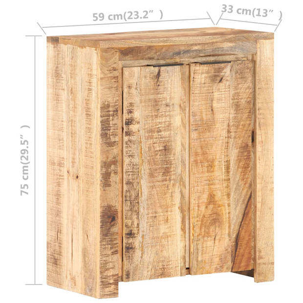 The Living Store Dressoir Mangohout - 59x33x75 cm - 2 Deuren - Natuurlijke afwerking