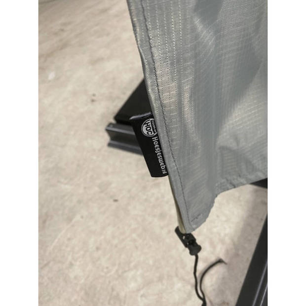 Diamond topkwaliteit parasolhoes staande parasol- 220x25x45 cm - met Rits, Stok en Trekkoord incl. Stopper- Zilvergrijze