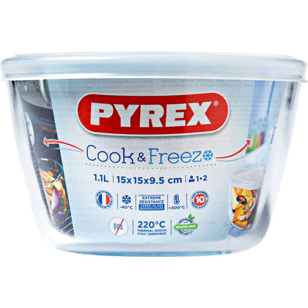 Pyrex - Schaal Rond, 12 x 6 cm - Pyrex Cook & Freeze