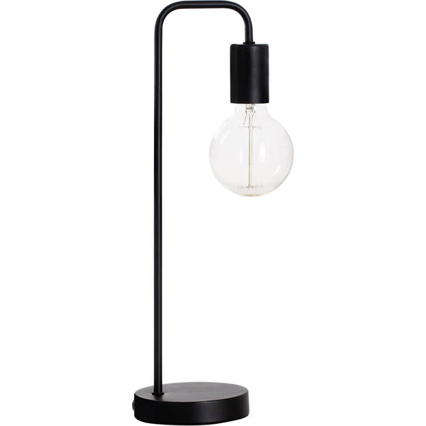 Atmosphera&nbsp;Tafellamp/bureaulampje Design Light - metallic zwart - H46 cm - Bureaulampen