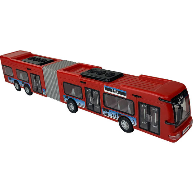 Happy People stadsbus Power Team 45 x 6 cm rood/grijs/zwart