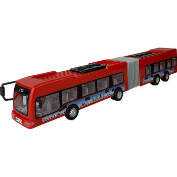 Happy People stadsbus Power Team 45 x 6 cm rood/grijs/zwart