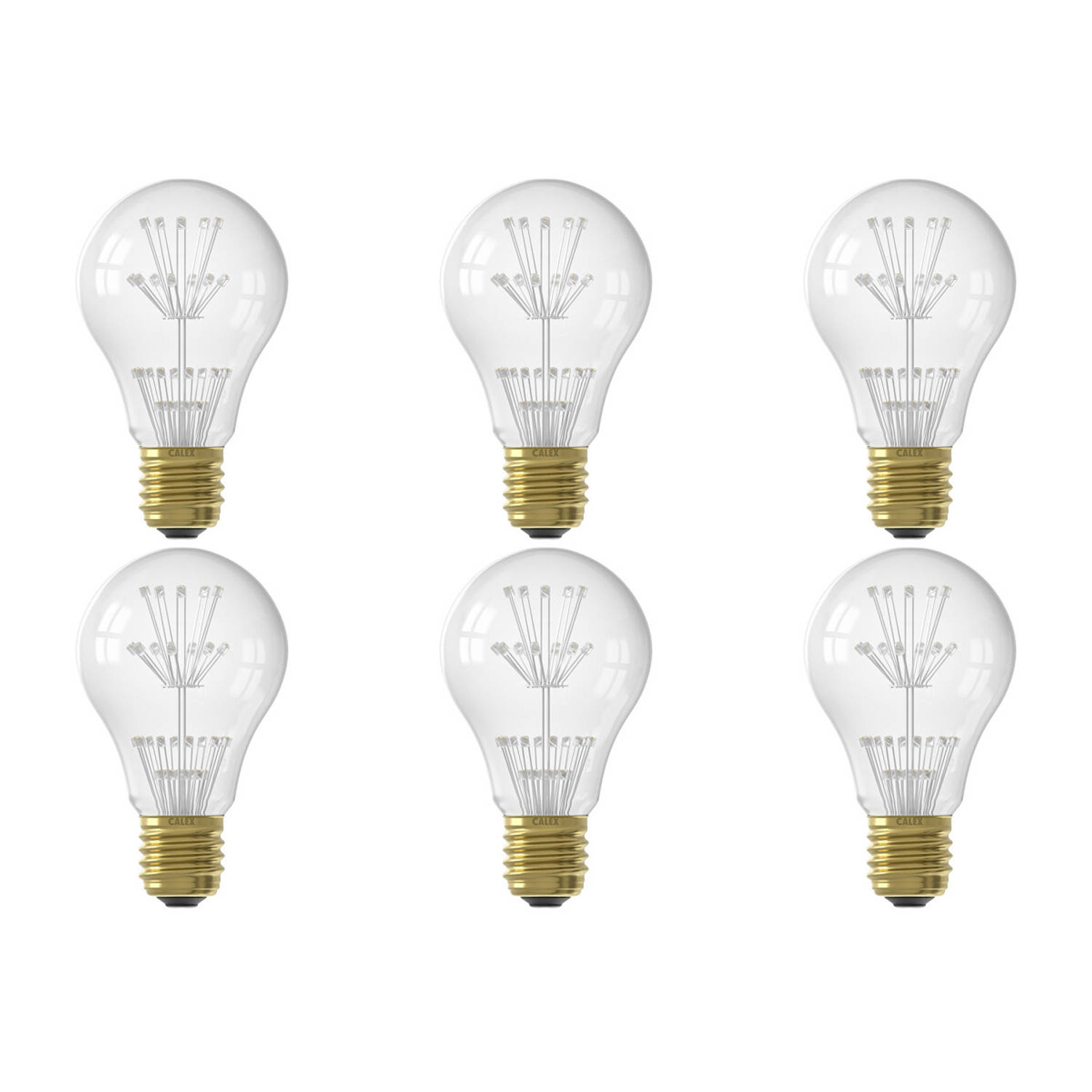 - LED Lamp 6 - Pearl A60 - E27 Fitting 1W - Warm Wit 2100K - Transparant Helder | Blokker
