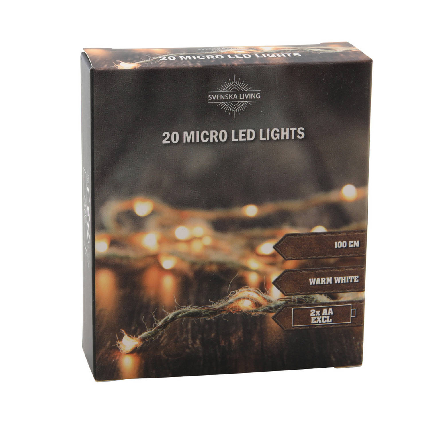Touwverlichting Met 20 Micro Led Lampjes Sfeerverlichting Op Batterij 100 Cm Kerstverlichting-sfeerv