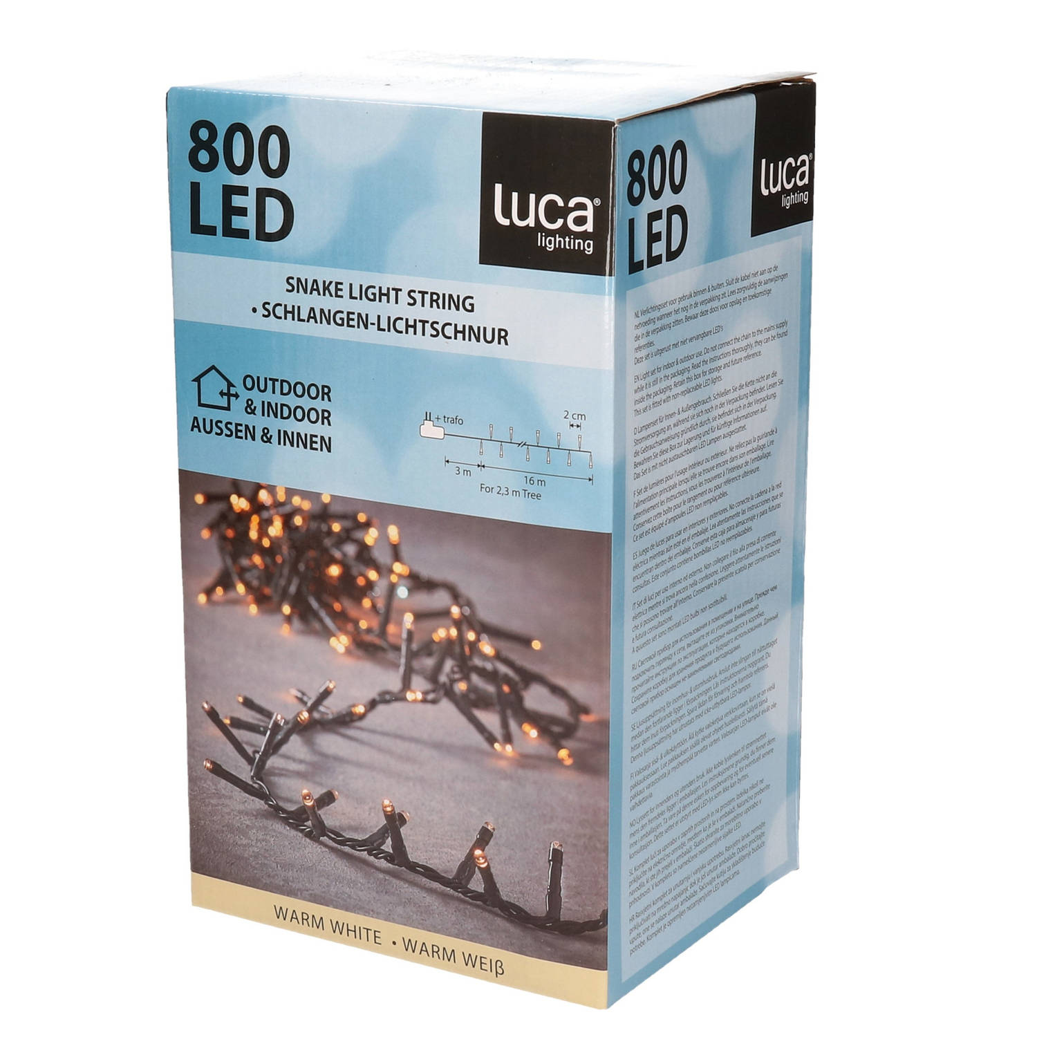 Luca Lighting LED Kerstverlichting Binnen 1600cm 800 Leds 2300K | Warm Wit Incl. Controller en Timer