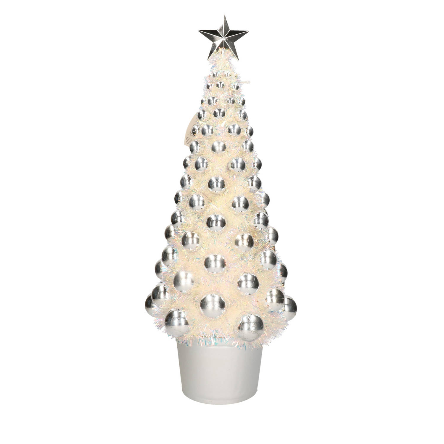 vloeistof een experiment doen Ontembare Complete kerstboom met ballen en lichtjes zilver 60 cm - Kunstkerstboom |  Blokker