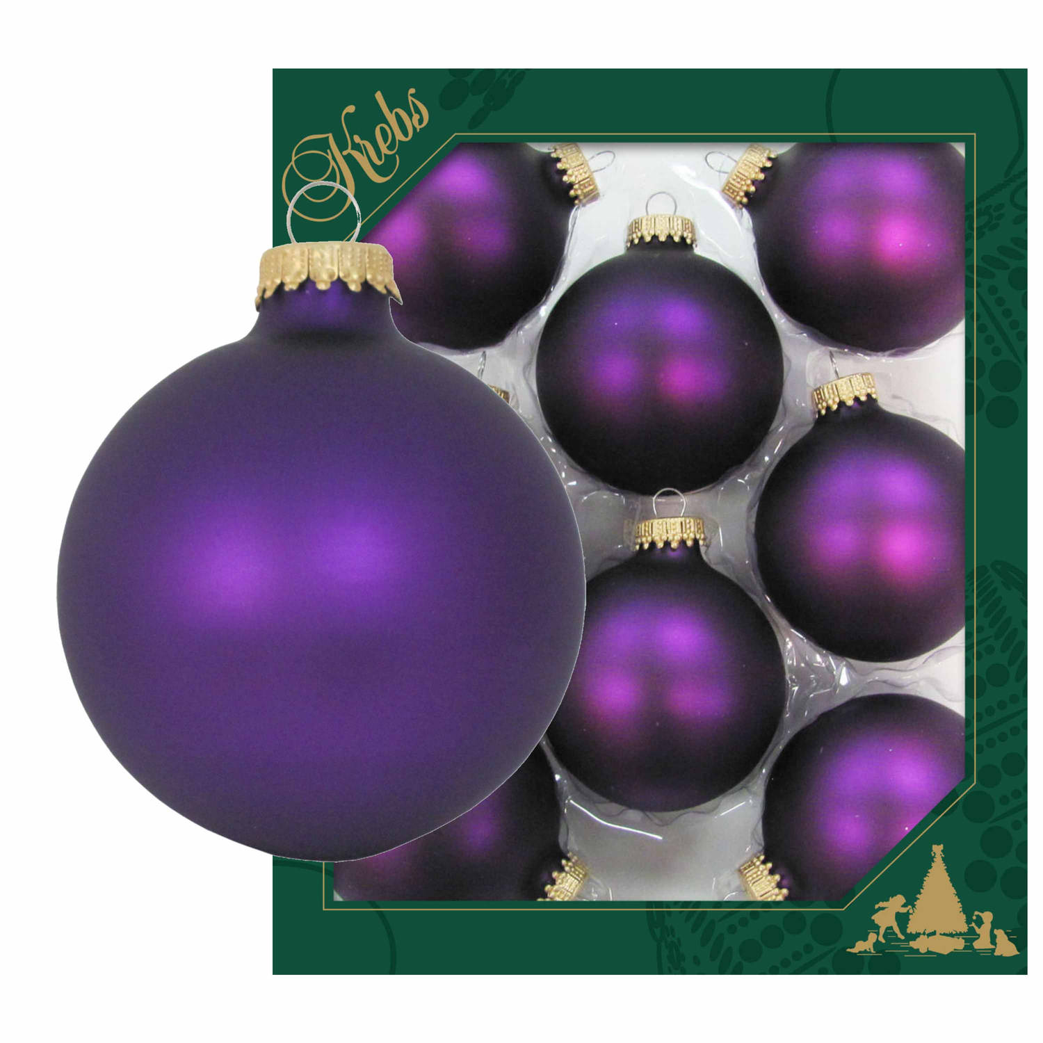 8x Magic Velvet Paarse Glazen Kerstballen Mat 7 Cm Kerstboomversiering Kerstversiering-kerstdecorati