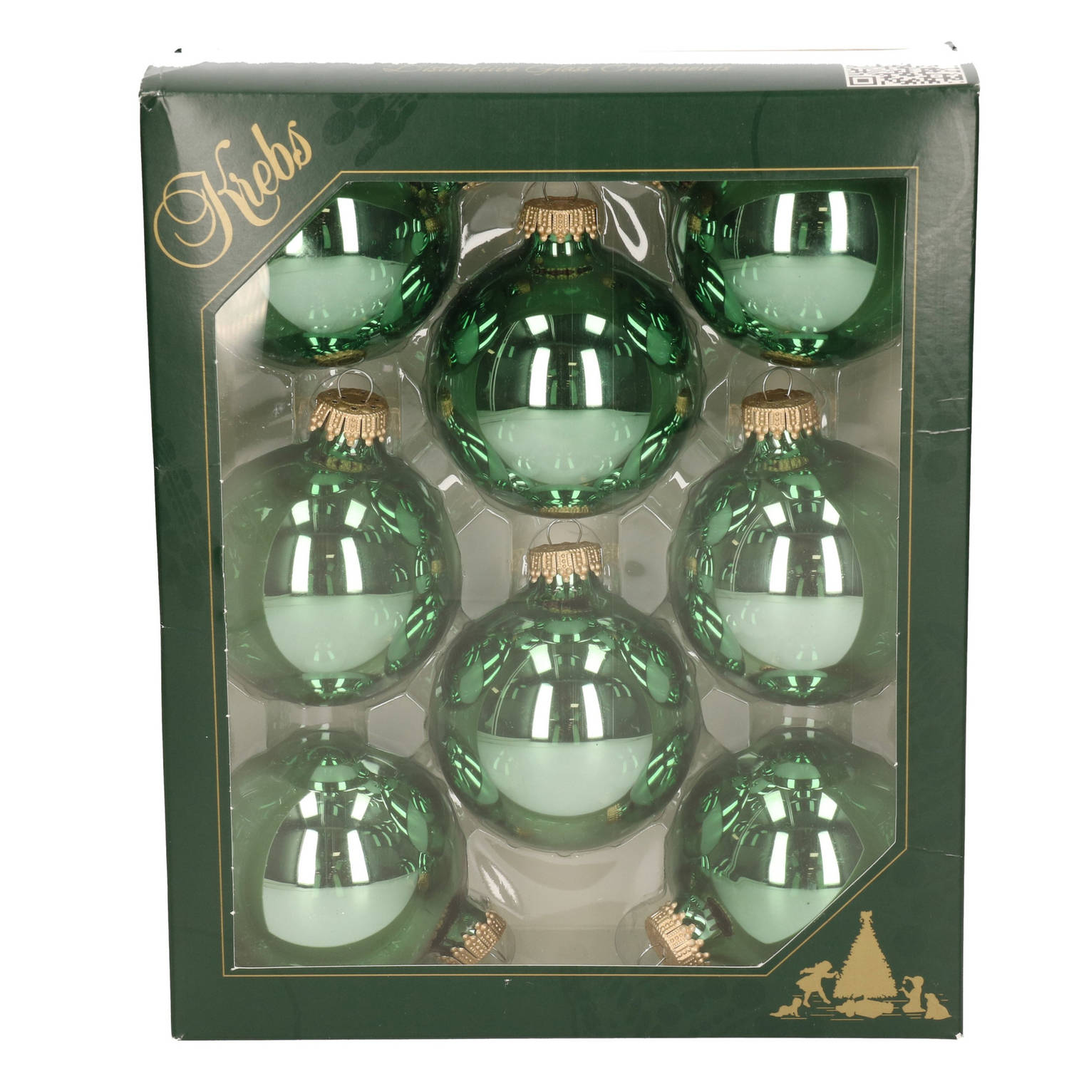 8x Jade Lime Groene Glazen Kerstballen Glans 7 Cm Kerstboomversiering Kerstversiering-kerstdecoratie