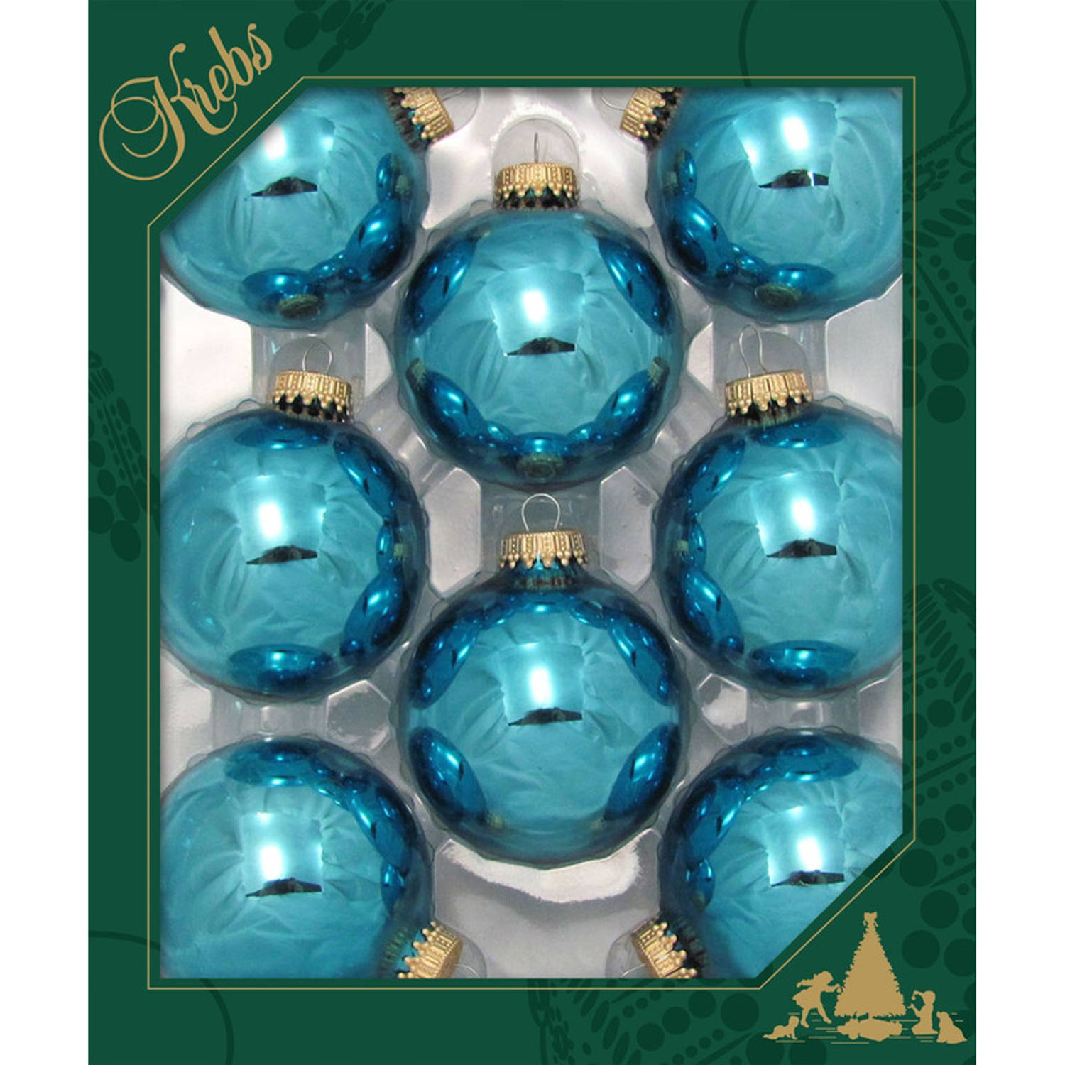 8x Turquoise Blauwe Glazen Kerstballen Glans 7 Cm Kerstboomversiering Kerstversiering-kerstdecoratie
