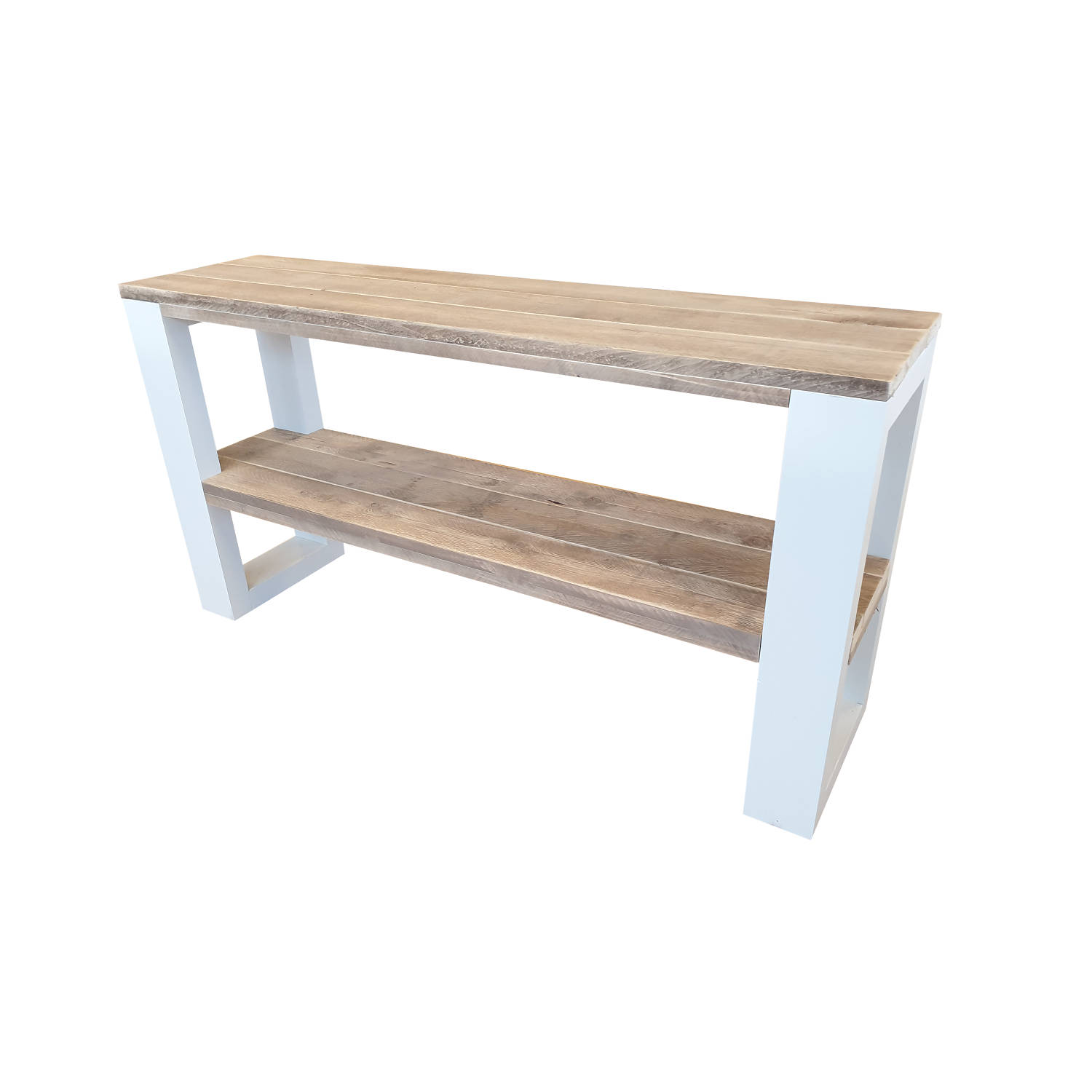 Wood4you Side table New Orleans industrial wood - Wit Eettafels 120 cm Bijzettafel