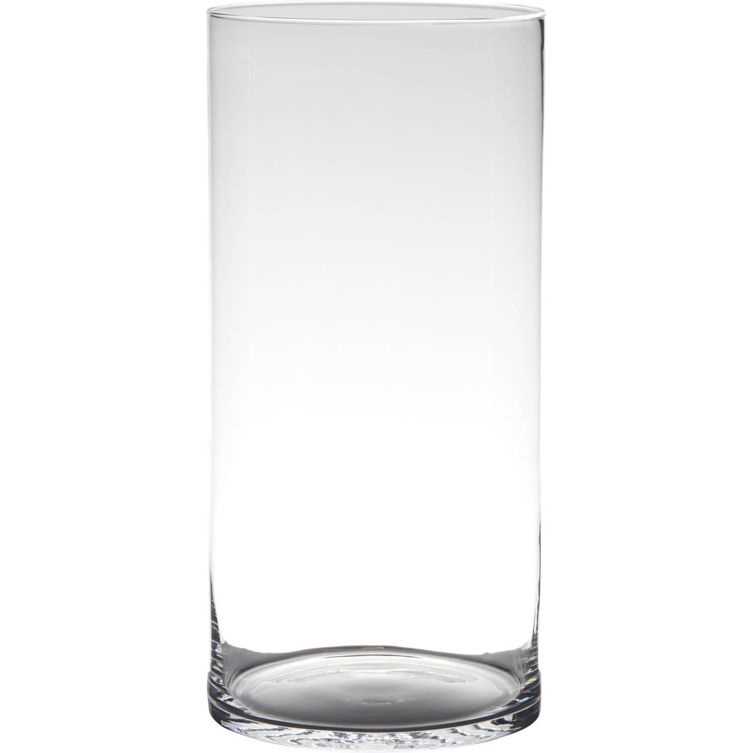 Transparante Home-basics Cylinder Vaas-vazen Van Glas 40 X 19 Cm Bloemen-takken-boeketten Vaas Voor 