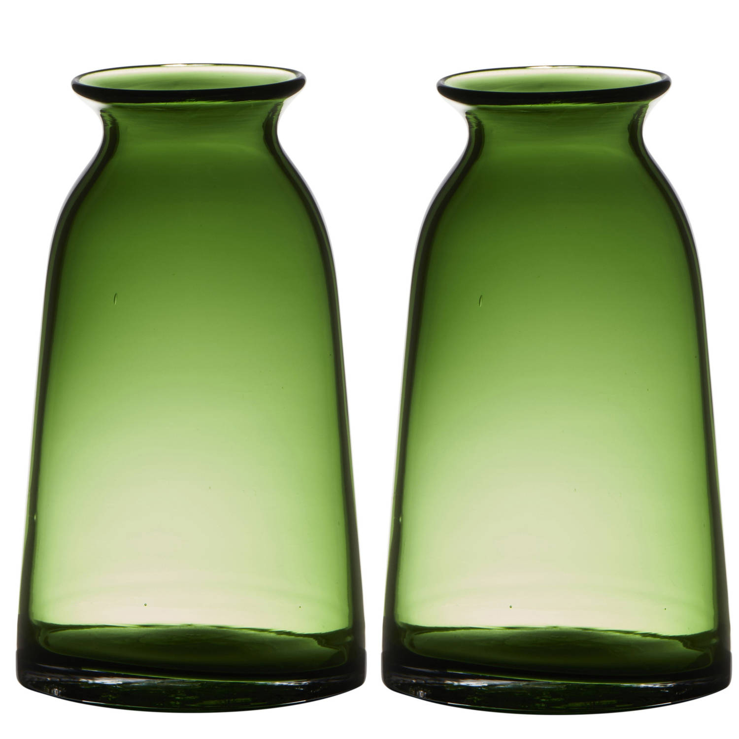 boog Indringing ontbijt Transparante home-basics groene glazen vaas/vazen 23.5 x 12.5 cm - Vazen |  Blokker