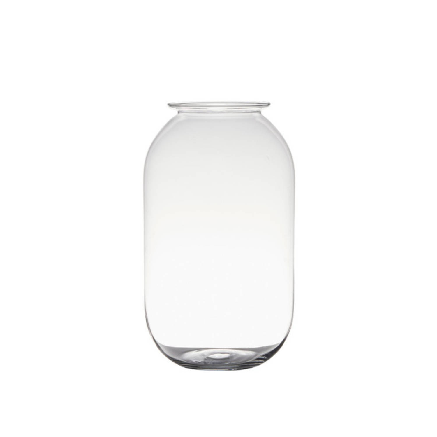 Transparante Home-basics Vaas-vazen Van Glas 30 X 19 Cm Bloemen-takken-boeketten Vaas Voor Binnen Ge