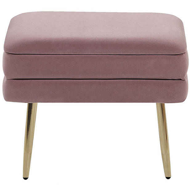 Beliani ODESSA - Hocker-Roze-Fluweel