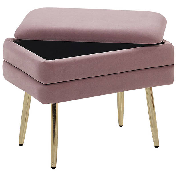 Beliani ODESSA - Hocker-Roze-Fluweel