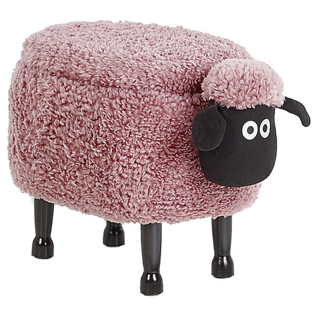 Beliani SHEEP - Dierenhocker-Roze-Polyester