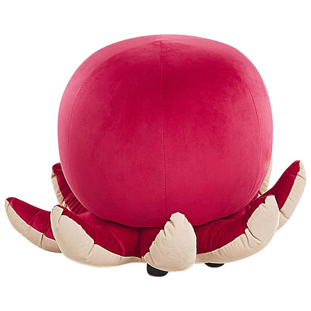 Beliani OCTOPUS - Dierenhocker-Rood-Fluweel