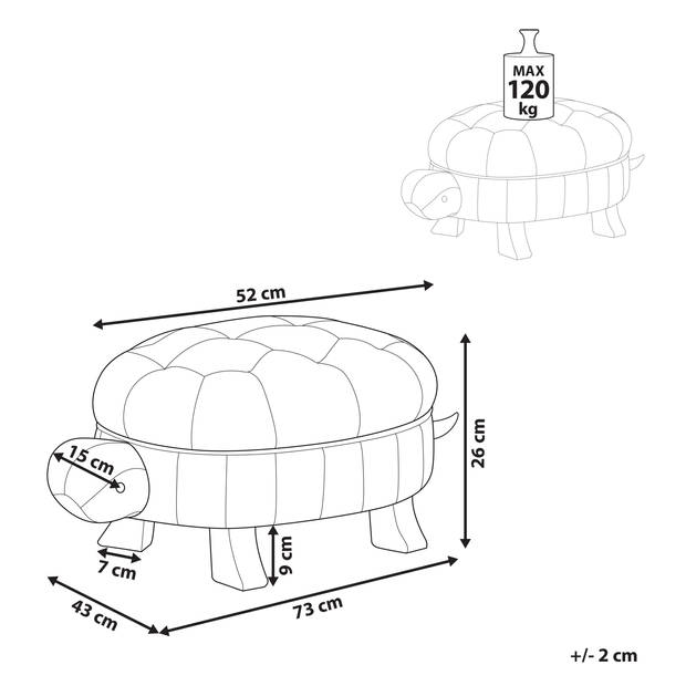 Beliani TURTLE - Dierenhocker-Groen-Kunstleer