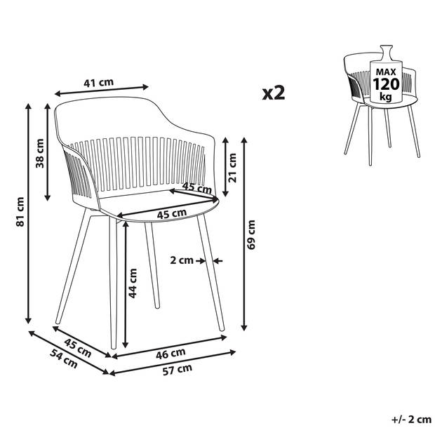 Beliani BERECA - Eetkamerstoel-Wit-Synthetisch materiaal