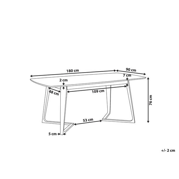 Beliani HUXTER - Eettafel-Donkere houtkleur-MDF