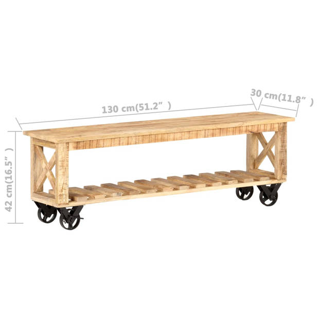 vidaXL Tv-meubel 130x30x42 cm ruw mangohout