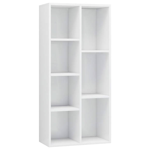 vidaXL Boekenkast 50x25x106 cm bewerkt hout hoogglans wit