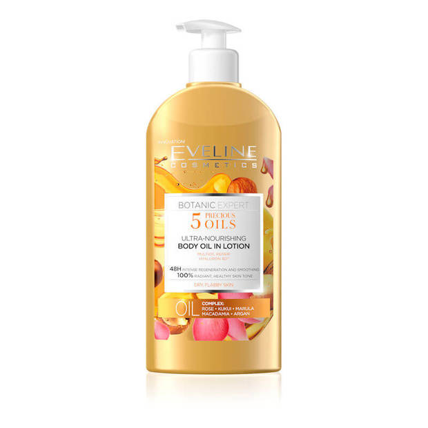 Eveline Cosmetics Botanic Expert 5 Precious Oils Ultra Nourishing Body Oil In Lotion 350ml.