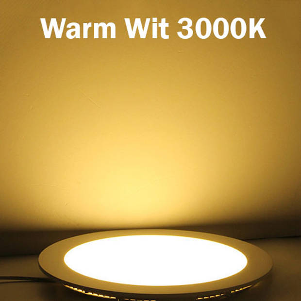LED Downlight Slim - Inbouw Rond 6W - Dimbaar - Warm Wit 3000K - Mat Zwart Aluminium - Ø120mm