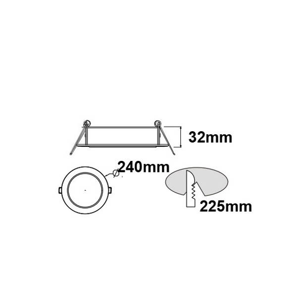 LED Downlight Slim Pro - Aigi - Inbouw Rond 20W - Natuurlijk Wit 4000K - Mat Wit - Ø240mm