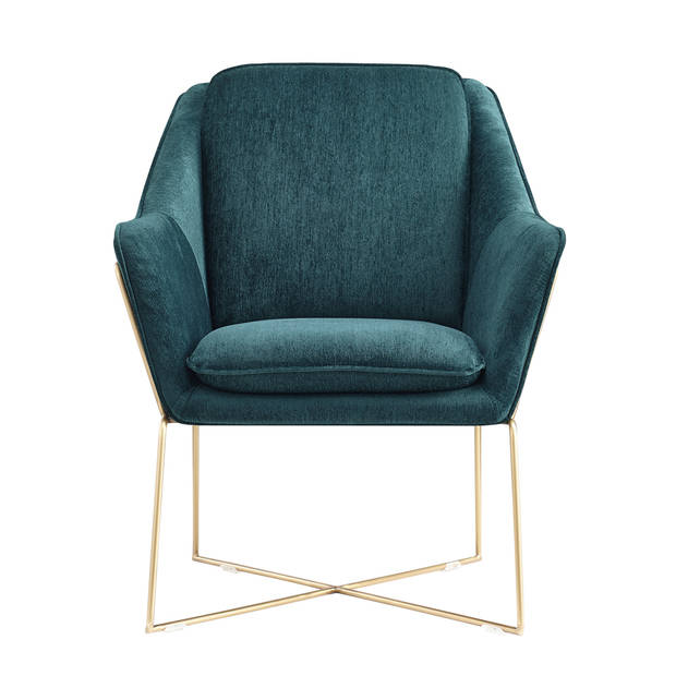 Design fauteuil Selena - Smaragd groen / gouden frame