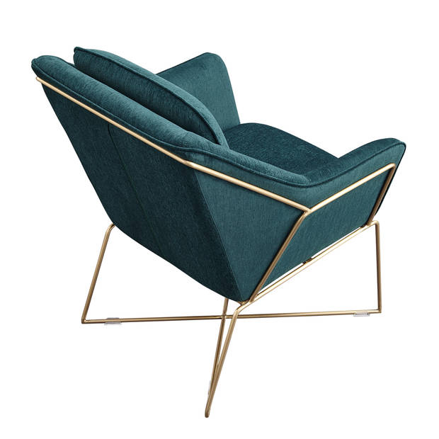 Design fauteuil Selena - Smaragd groen / gouden frame