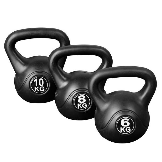 Kettlebell set van 3 stuks - 6, 8 en 10 kg - Voor binnen en buiten