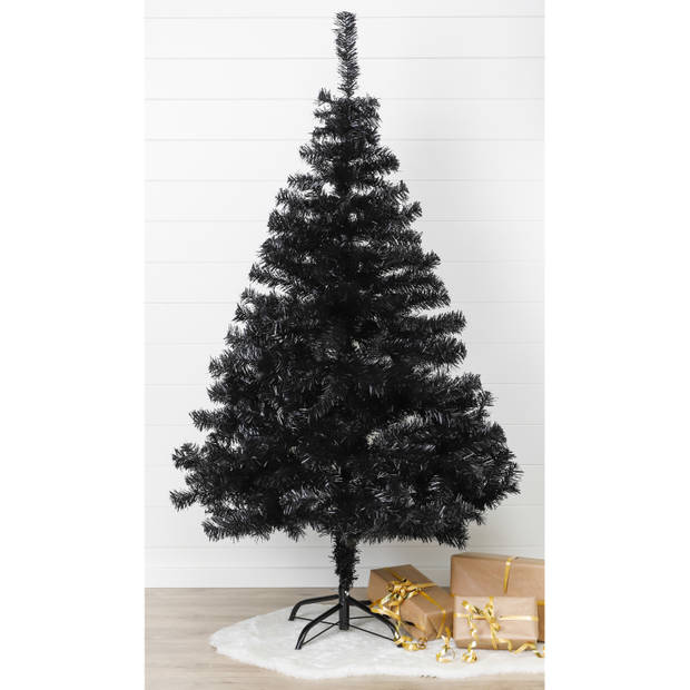 Kunst kerstbomen / kunstbomen in het zwart 150 cm - Kunstkerstboom