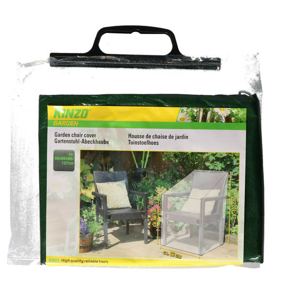 1x Tuinstoelhoes groen 66 x 66 x 66/107 cm waterafstotend - Tuinstoelhoes